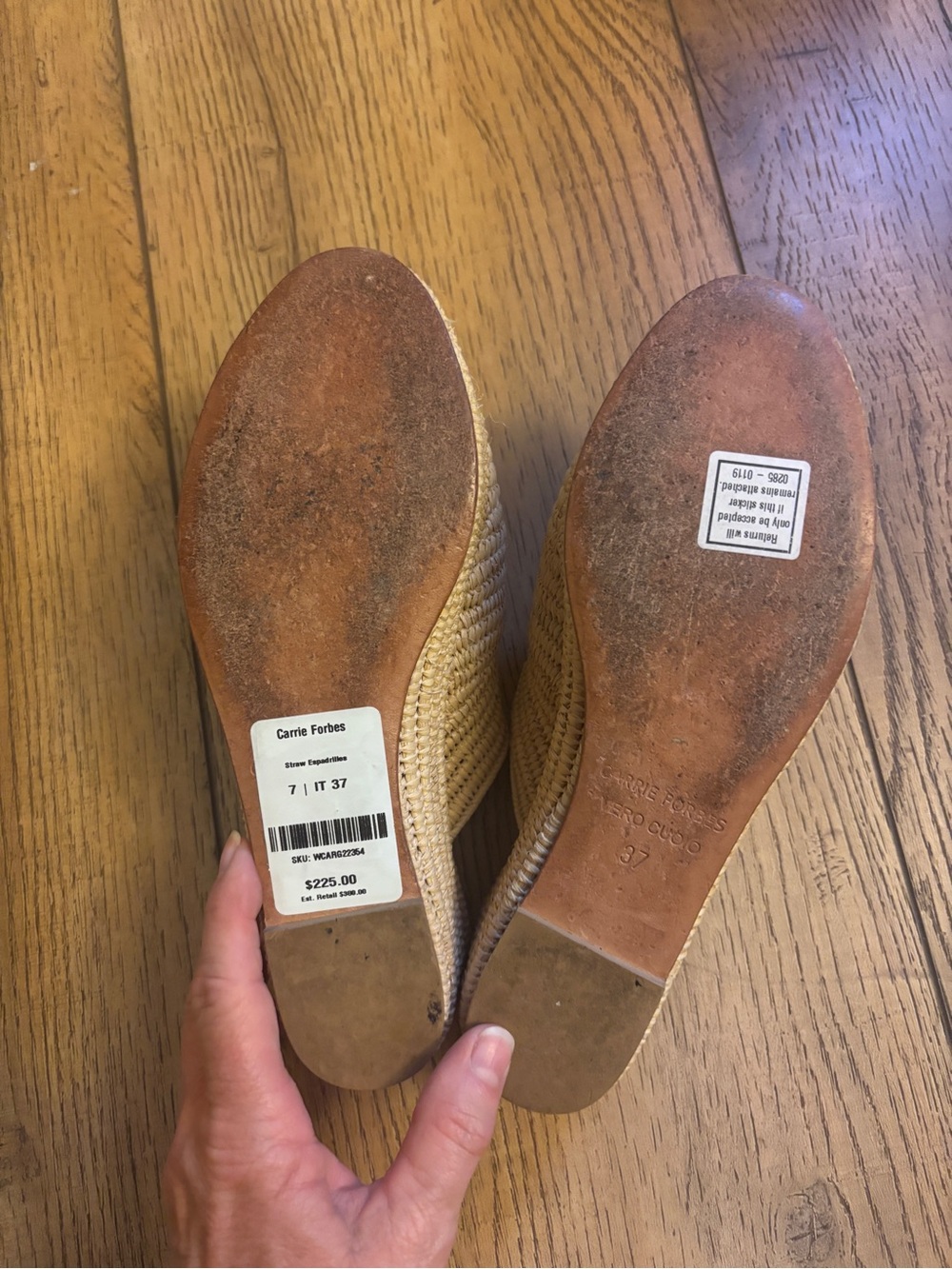 Natural Raffia Slide Wedge Sandals - Picture 5 of 5
